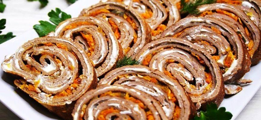 Святковий рулет з печінки - рецепт