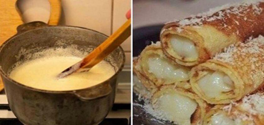 Млинці з заварним кремом, рецепт приготування