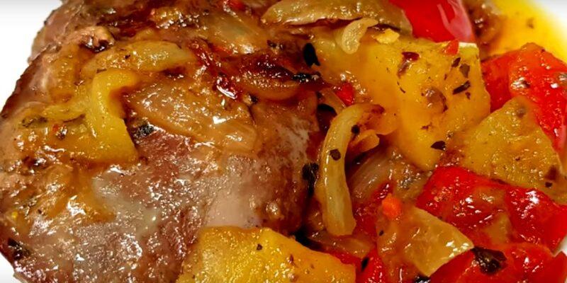Печінка з яблуками, рецепт приготування