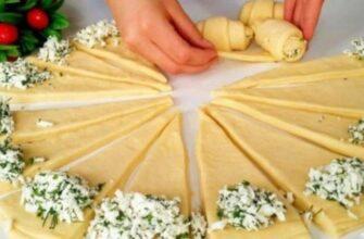 Рогалики з сирною начинкою - рецепт приготування