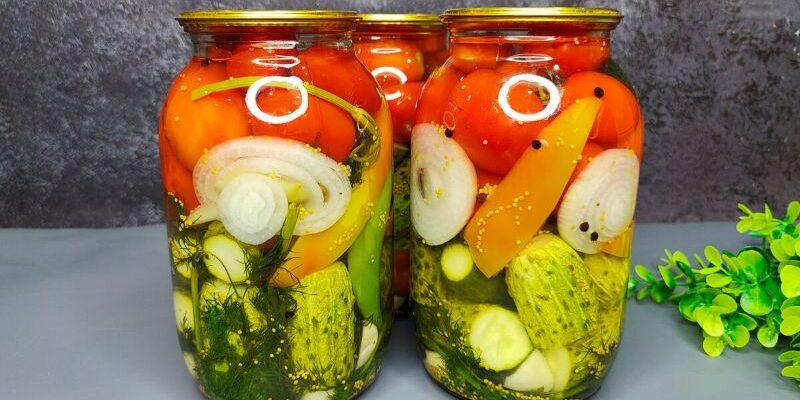 Асорті з огірків та помідорів на зиму