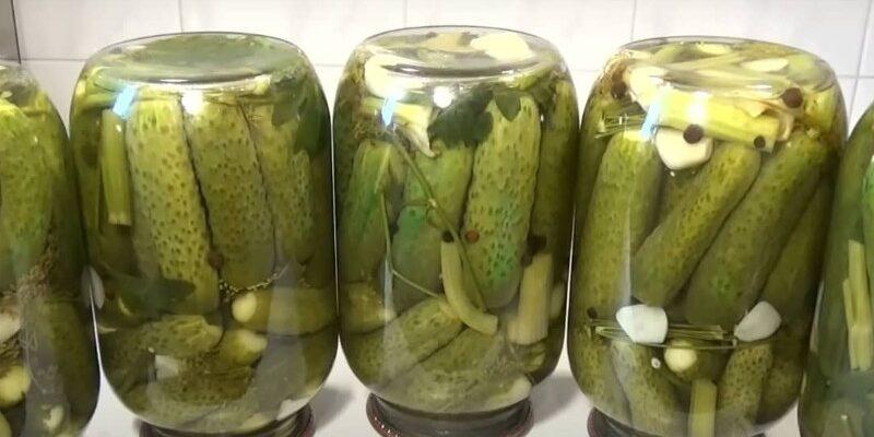 Мариновані огірки з селерою, кропом і часником